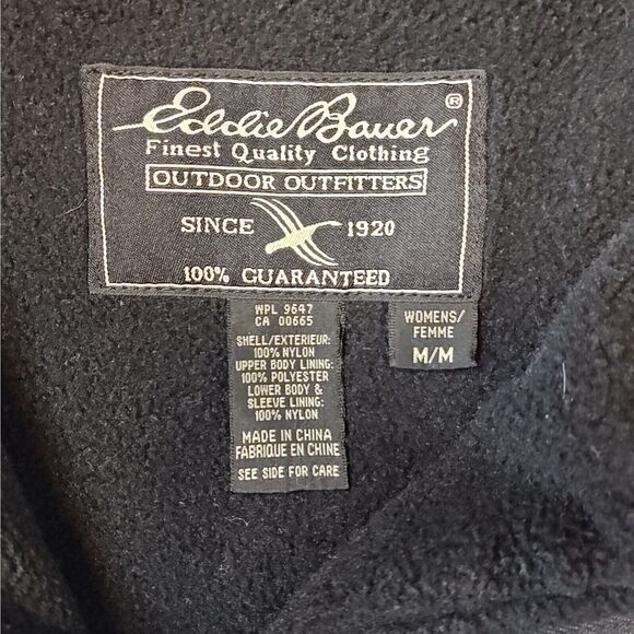 Eddie Bauer Rain Wind Polartec Coat Blue Women's Size Med Zip Snap Hood - Picture 10 of 11